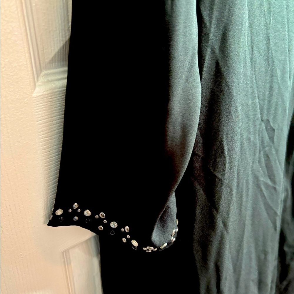 Michael Kors Black Studded Dress; 1X, embellished, chic, steampunk glam, studded - Picture 5 of 7